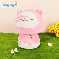 MeWaii® Mushroom Family Swiss Roll Cat Kawaii Plush Pillow Squish Toy