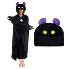 MeWaii Dark Bat Wearable Blanket Hoodie Ultra Soft Oversized Cozy Blanket for Cozy Cuddles & Relaxing Moments