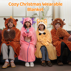 MeWaii Sunglasses Shiba Inu Wearable Blanket Hoodie Ultra Soft Oversized Cozy Blanket for Cozy Cuddles & Relaxing Moments