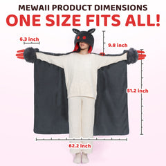 MeWaii Mothman Wearable Blanket Hoodie Ultra Soft Oversized Cozy Blanket for Cozy Cuddles & Relaxing Moments