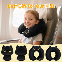 MeWaii® Flip Pillow Black Cat Reversible Throw Pillow Neck Pillow Kawaii Plush Pillow Squish Toy