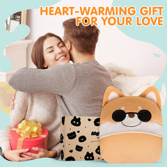 MeWaii Sunglasses Shiba Inu Wearable Blanket Hoodie Ultra Soft Oversized Cozy Blanket for Cozy Cuddles & Relaxing Moments