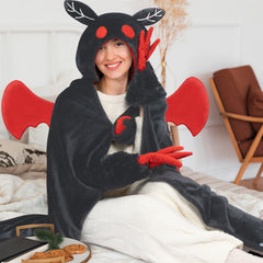 MeWaii Mothman Wearable Blanket Hoodie Ultra Soft Oversized Cozy Blanket for Cozy Cuddles & Relaxing Moments