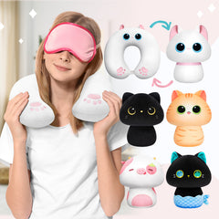 MeWaii® Flip Pillow White Cat Reversible Throw Pillow Neck Pillow Kawaii Plush Pillow Squish Toy