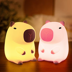 MeWaii® Capybara Full of Capy Squishy Night Light Figurines Adorable Set DIY Desk Collection Perfect Gift