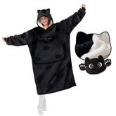 Mewaii® Wearable Blanket Hoodie Ultra Soft Cozy Flannel Hoodie Blanket with Pockets