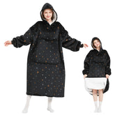 Mewaii® Starry Sky Wearable Blanket Hoodie Ultra Soft Cozy Flannel Hoodie Blanket with Pockets