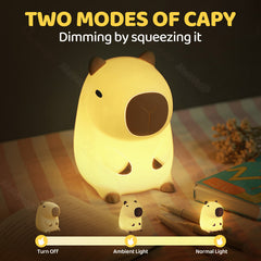 MeWaii® Capybara Full of Capy Squishy Night Light Figurines Adorable Set DIY Desk Collection Perfect Gift