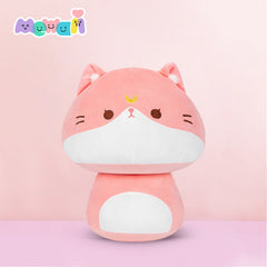 MeWaii® Mushroom Family Cat Pink Kawaii Plush Pillow Squish Toy
