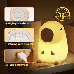 MeWaii® Capybara Full of Capy Squishy Night Light Figurines Adorable Set DIY Desk Collection Perfect Gift