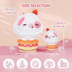 Mewaii® Mushroom Family Berry Cow with Ice Cream Hoodie Kawaii Plush Pillow Squish Toy