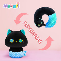 MeWaii® Mermaid Cat Flip Pillow Reversible Throw Pillow Neck Pillow Kawaii Plush Pillow Squish Toy