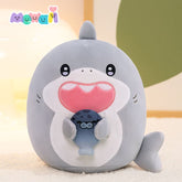 MeWaii® Stuffed Animal Kawaii Sharks Plush Pillow Squishy Toy With Hoodie