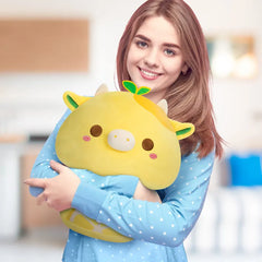 MeWaii® Mushroom Family Painted Lemon Cow Kawaii Plush Pillow Squish Toy