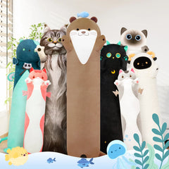 MeWaii® Loooong Family Original Design Fishy Otter Plush Long Stuffed Animal Kawaii Plush Pillow Squishy Toy