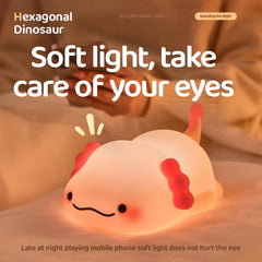 Squishy Silicone Lazy Axolotl LED Night Light - Perfect Gift for Kids and Girls