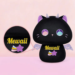 MeWaii® Mushroom Family Purple Magic Cat Kawaii Plush Pillow Squish Toy