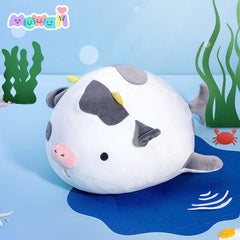 MeWaii® Ocean Series Black Whale Cow Stuffed Animal Kawaii Plush Pillow Squishy Toy