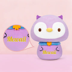 MeWaii® Mushroom Family Purple Owl Kawaii Plush Pillow Squishy Toy