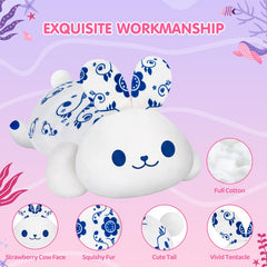 MeWaii® Cute Animal Lannie Rabbit Plush Pillow Kawaii Plushies Stuffed Toys Squishy Plushies Cuddle Body Pillow