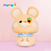 MeWaii® Mushroom Family Farm Sleepy Bunny Rabbit Kawaii Plush Pillow Squish Toy