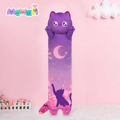 MeWaii® Loooong Family Original Design Purple Moon Cat Plush Long Stuffed Animal Kawaii Plush Pillow Squishy Toy