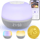 Mewaii® Smart White Noise Machine – Sunrise Alarm Clock with App Control, 360° RGB Night Light & Soothing Sounds