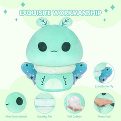 MeWaii® Mushroom Family Comet Moth Stuffed Animal Kawaii Plush Pillow Squish Toy