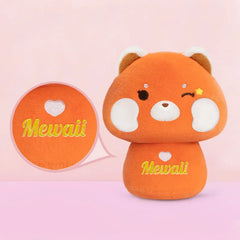 MeWaii® Mushroom Family Red Panda Kawaii Plush Pillow Squish Toy