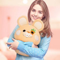 MeWaii® Mushroom Family Farm Sleepy Bunny Rabbit Kawaii Plush Pillow Squish Toy