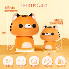 MeWaii® Mushroom Family Tiger Kawaii Plush Pillow Squish Toy