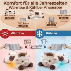MeWaii® Braune Kuh, flauschiges langhaariges Gewichtskuscheltier