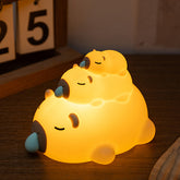 Stacked Capybara Night Light Triple Layer Sleepy Squishy Silicone Perfect Gift