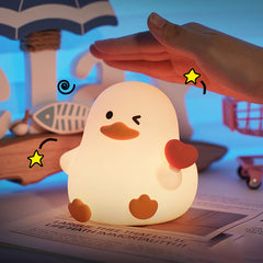 MeWaii® Winking Duck with Heart Silicone Squishy Night Light Perfect Gift