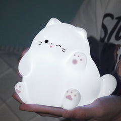 MeWaii® Squishy Silicone Waving Cat LED Night Light - Perfect Gift for Kids and Girls