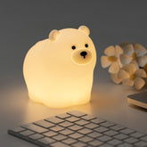 MeWaii® Squishy Silicone Little White Bear LED Night Light - Perfect Gift for Kids and Girls