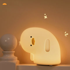 Squishy Silikon-Ente mit krummem Hals, LED-Nachtlicht – perfektes Geschenk für Kinder und Mädchen