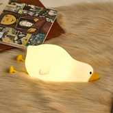 Cute Lying Duck Silicone Squishy Night Light Bedroom Decor Perfect Gift