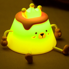 Caramel Pudding Bear Silicone Squishy Night Light Cute LED Lamp Perfect Gift
