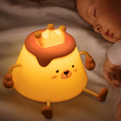Caramel Pudding Bear Silicone Squishy Night Light Cute LED Lamp Perfect Gift