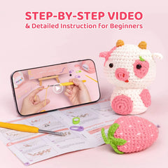 MeWaii® Crochet Egg Shaped Capybara Crochet Kit for Beginners with Easy Peasy Yarn
