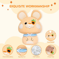 MeWaii® Mushroom Family Farm Sleepy Bunny Rabbit Kawaii Plush Pillow Squish Toy