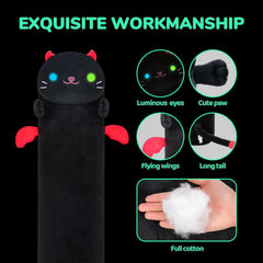 MeWaii® Luminous Devil Kitten Black Stuffed Animal Kawaii Plush Pillow Squishy Toy