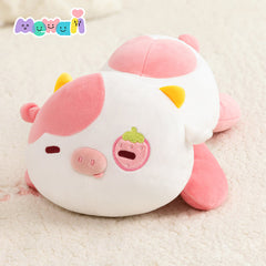 MeWaii® Cute Animal Strawberry Cow Plush Pillow Kawaii Plushies Stuffed Toys Squishy Plushies Cuddle Body Pillow