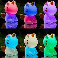 Squishy Silikon-Einhorn-LED-Nachtlicht – perfektes Geschenk für Kinder und Mädchen