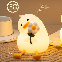 MeWaii® Squishy Silicone Duck Flower LED Night Light - Perfect Gift for Kids and Girls