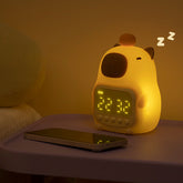 MeWaii® Squishy Silicone Capybara Alarm Clock LED Night Light - Perfect Gift for Kids and Girls