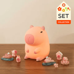 Pink Capy Adorable Light with Miniature Figurine: Perfect Gift & Home Decor