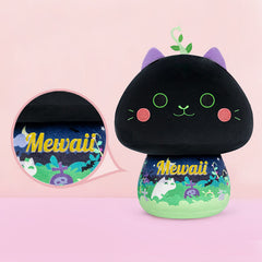 MeWaii® Mushroom Family Devil Mint Kitten Kawaii Plush Pillow Squish Toy