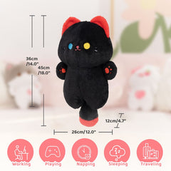 MeWaii® Devil Kitten Black Kawaii Plush Pillow Squish Toy